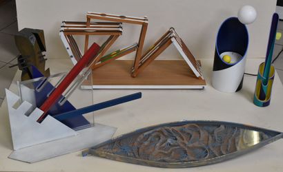 École contemporaine 
Six sculptures en bois...