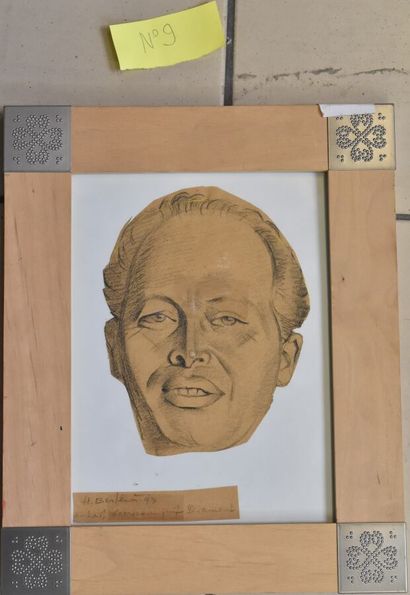 Henryk BERLEWI (1894-1967)
Man's head, 1943
Charcoal...