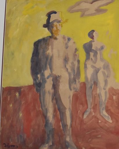 Sylvain VIGNY (1903-1970)
Couple in a landscape,...