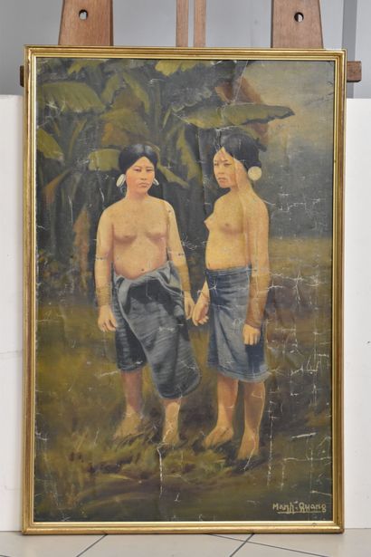 TRAN LONG (actif au XXème siècle)
Deux femmes...