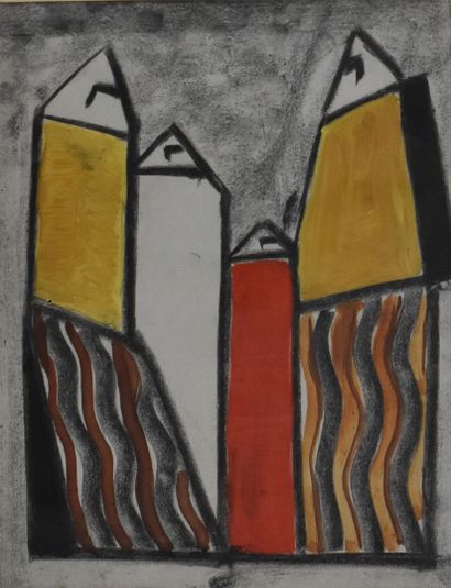S. DUBUISSON (contemporary)
Figure and masks,...