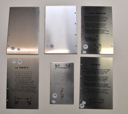 Rosette BIR (1926-1993) 
Six plaques de poésies...