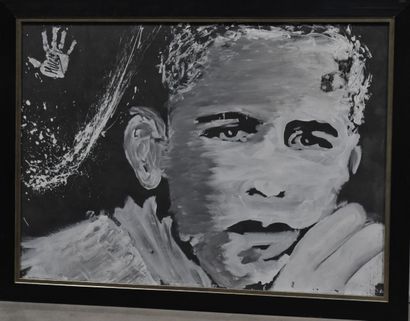 MUCH (né en 1977) 
Obama 
Peinture sur papier...