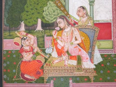 INDE RAJASTHAN
Jeune femme écoutant une musicienne...