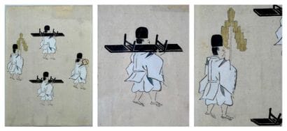 JAPON
Deux fragments de peintures, représentant...