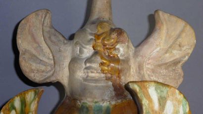 CHINE
Deux statuettes d'esprit terrestre...