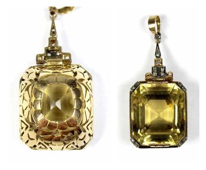 Pendentif en or jaune 18K, orné d'une importante...
