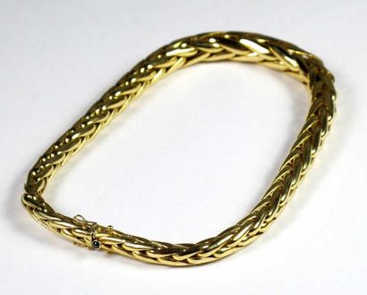 Collier souple en or jaune 18K, à maille...