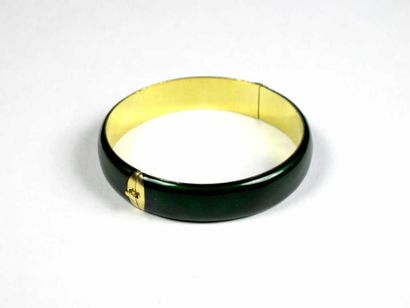 Bracelet rigide et ouvrant en or jaune 18K,...