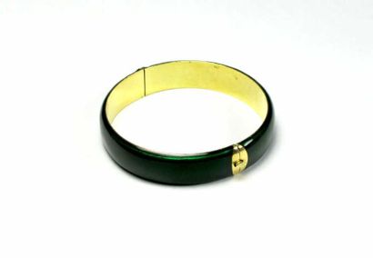 Bracelet rigide et ouvrant en or jaune 18K,...