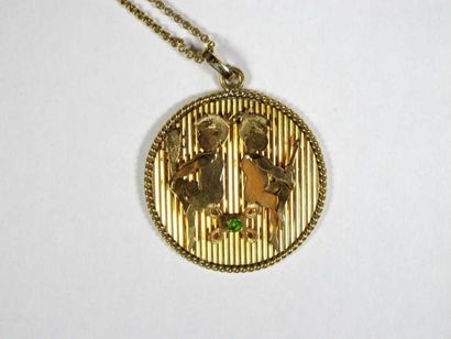 Collier articulé en or jaune 18K, les maillons...