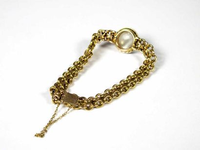Bracelet articulé en or jaune 18K, orné au...