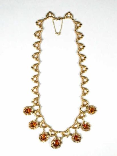 Collier draperie articulé en or jaune 18K,...
