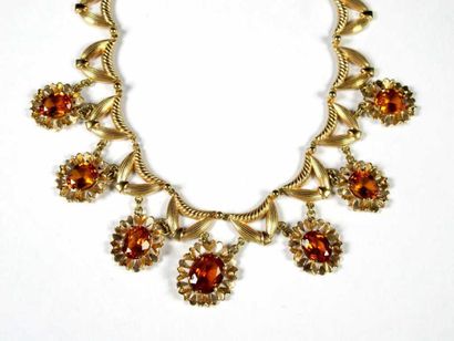 Collier draperie articulé en or jaune 18K,...