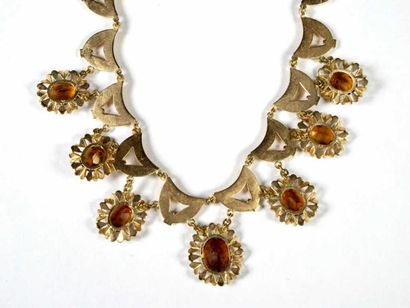 Collier draperie articulé en or jaune 18K,...