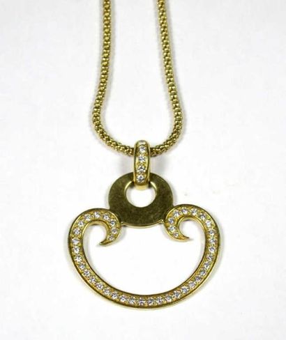 Collier souple en or jaune 14K (585 millièmes),...