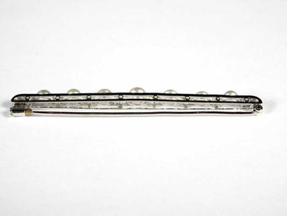 Broche barrette en or gris 18K, ornée d'une...