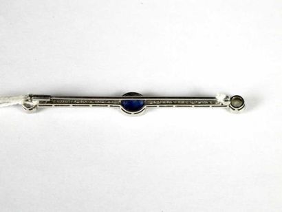Broche barrette en or gris 18K, ornée au...