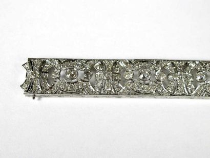 Bracelet articulé en or gris 18K ajouré,...
