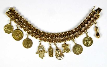 Bracelet articulé en or jaune 18K, à double...