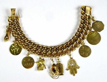 Bracelet articulé en or jaune 18K, à double...
