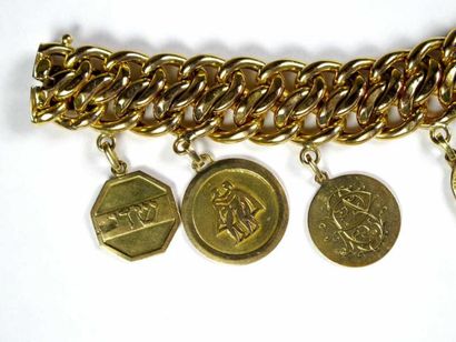 Bracelet articulé en or jaune 18K, à double...