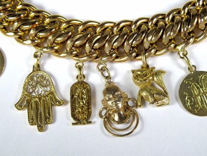 Bracelet articulé en or jaune 18K, à double...