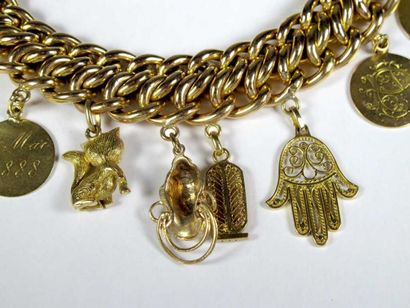Bracelet articulé en or jaune 18K, à double...
