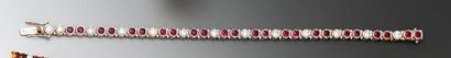 Bracelet articulé en or gris 18K, orné d'une...