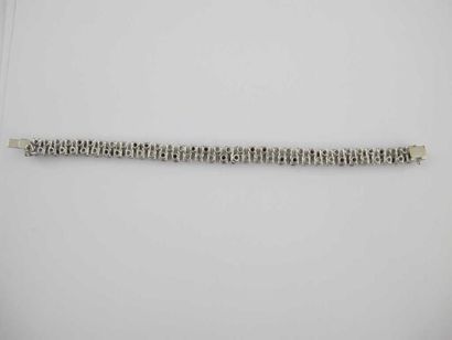 Bracelet articulé en or gris 18K, serti de...