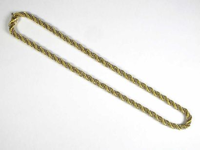 Collier souple en or 18K de deux tons, à...
