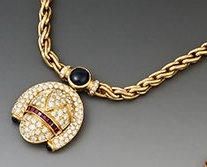 Collier articulé en or jaune 18K, les maillons...