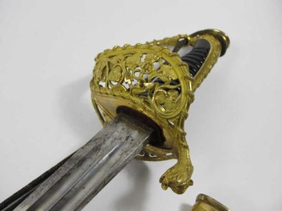 Sabre d'officier supérieur de marine. Poignée...