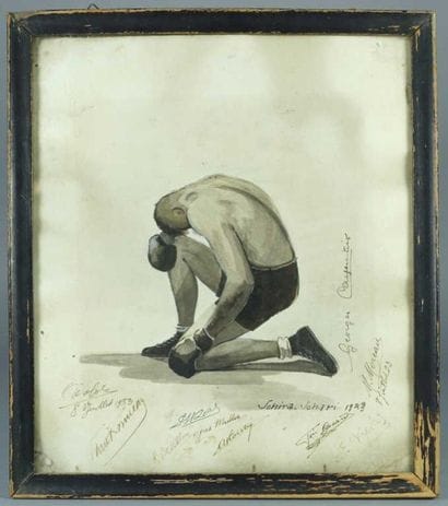 BOXE. SCHIRA-SCHARI (dessinateur de presse...