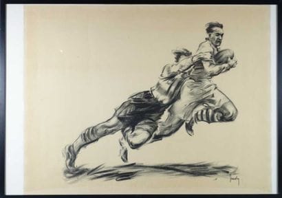 RUGBY JACOBY Jean (1891-1936), école luxembourgeoise....