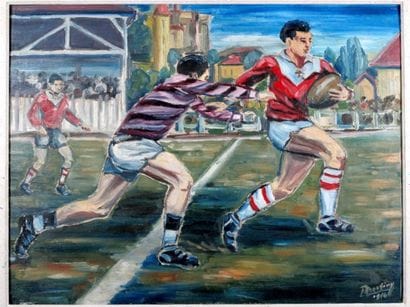 RUGBY. Ecole française du XXe siècle. 