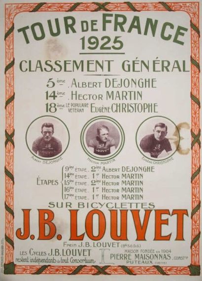 CYCLISME. Affiche lithographiée entoilée...