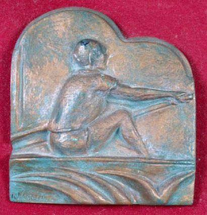 SPORTS NAUTIQUES / AVIRON. VERDIER R. Bas-relief...