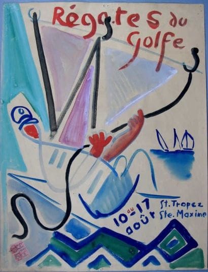 SPORTS NAUTIQUES / VOILE. Affiche originale...