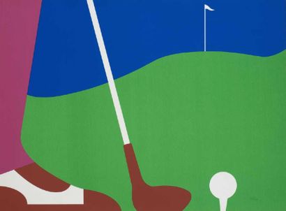 GOLF. COULOT Jean (1928-2010). Sérigraphie,...