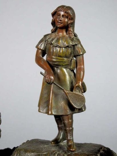 JEU DE PAUME. BOSSU A. (XIXe siècle). Encrier...