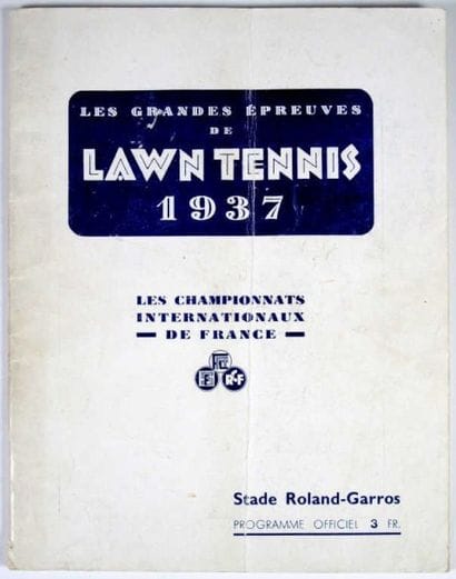 TENNIS. Lot comprenant: - un programme Internationaux...