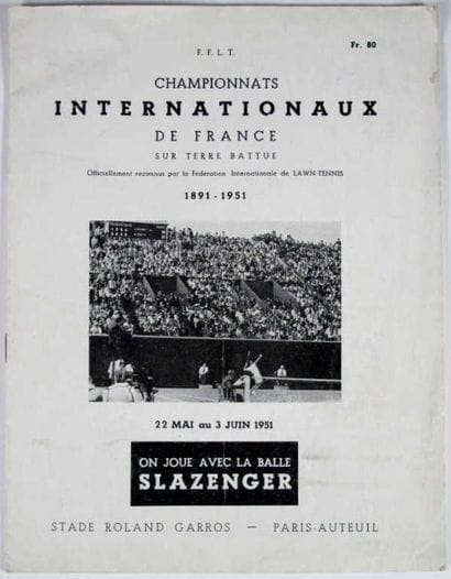 TENNIS. Lot comprenant: - un programme Internationaux...