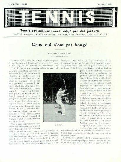TENNIS. Revue Tennis, un volume de 1913....