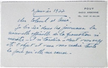 TENNIS. Deux cartes autographes signées de...