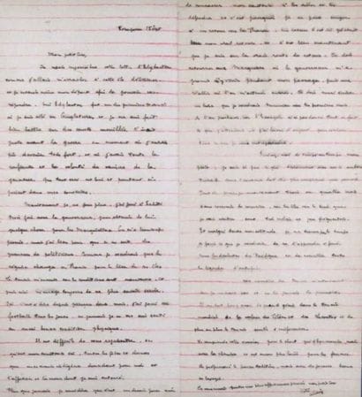 TENNIS. Lettre autographe, signée d'Alain...