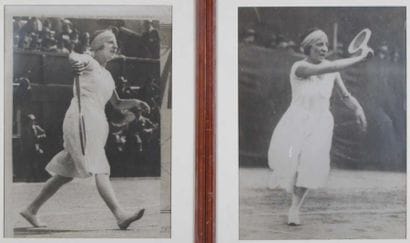 TENNIS. Deux reproductions anciennes de photographies...