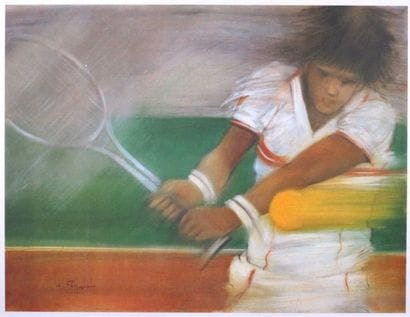 TENNIS. Affiche entoilée 