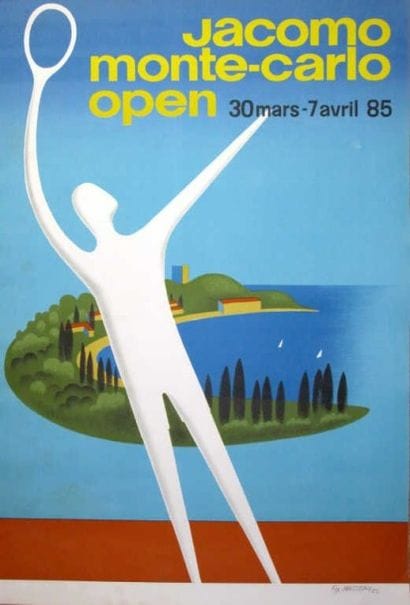 TENNIS. Affiche lithographiée signée au crayon:...
