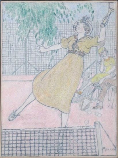 TENNIS. Lot comprenant: - Pochoir 
